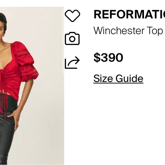 Reformation Winchester Scarlet Blouse - Picture 1 of 9